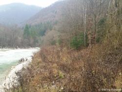 Čiščenje nanosa naplavin in plavja pod brežino na območju vodnega zajetja Iverje 3